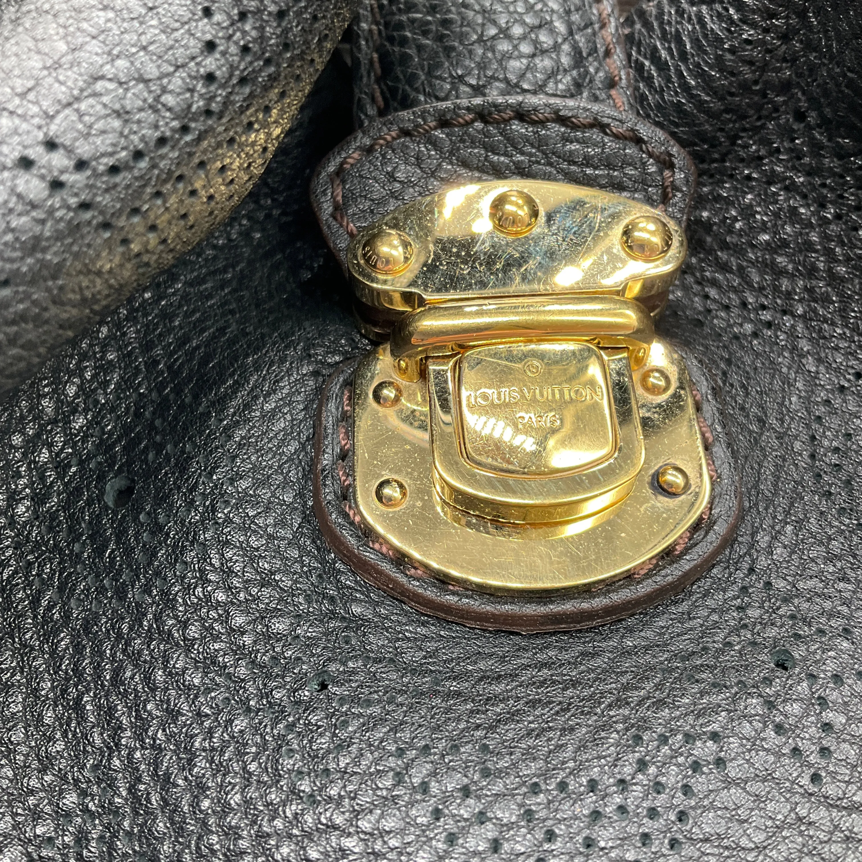 Louis Vuitton Black Monogram Mahina Leather XL Bag